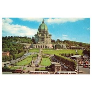 The Basilica St Joseph's Oratory of Mount Royal Towers Montreal Shrine Postcard
